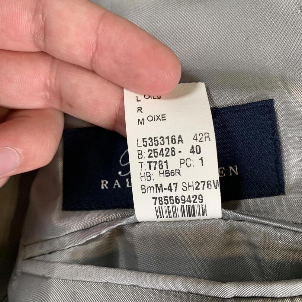 Ralph Lauren Blazer Mens 42R Plaid Wool Silk Sport Coat Dillard’s Made Canada - Picture 14 of 15